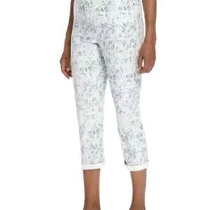 Mario Serrani White and Gray Floral Capris